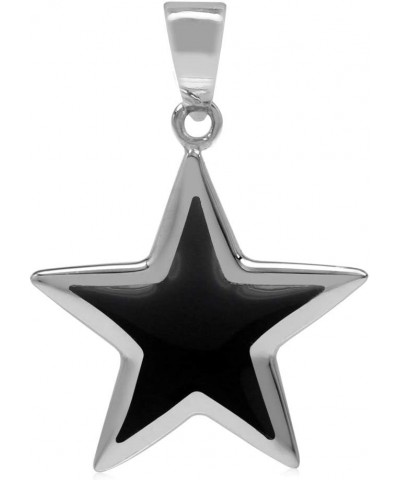 Star Shape Inlay White Gold Plated or 18K Yellow Gold Plated 925 Sterling Silver Five Point Star Small Size Pendant Jewelry f...