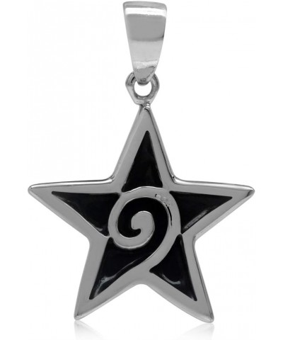 Star Shape Inlay White Gold Plated or 18K Yellow Gold Plated 925 Sterling Silver Five Point Star Small Size Pendant Jewelry f...