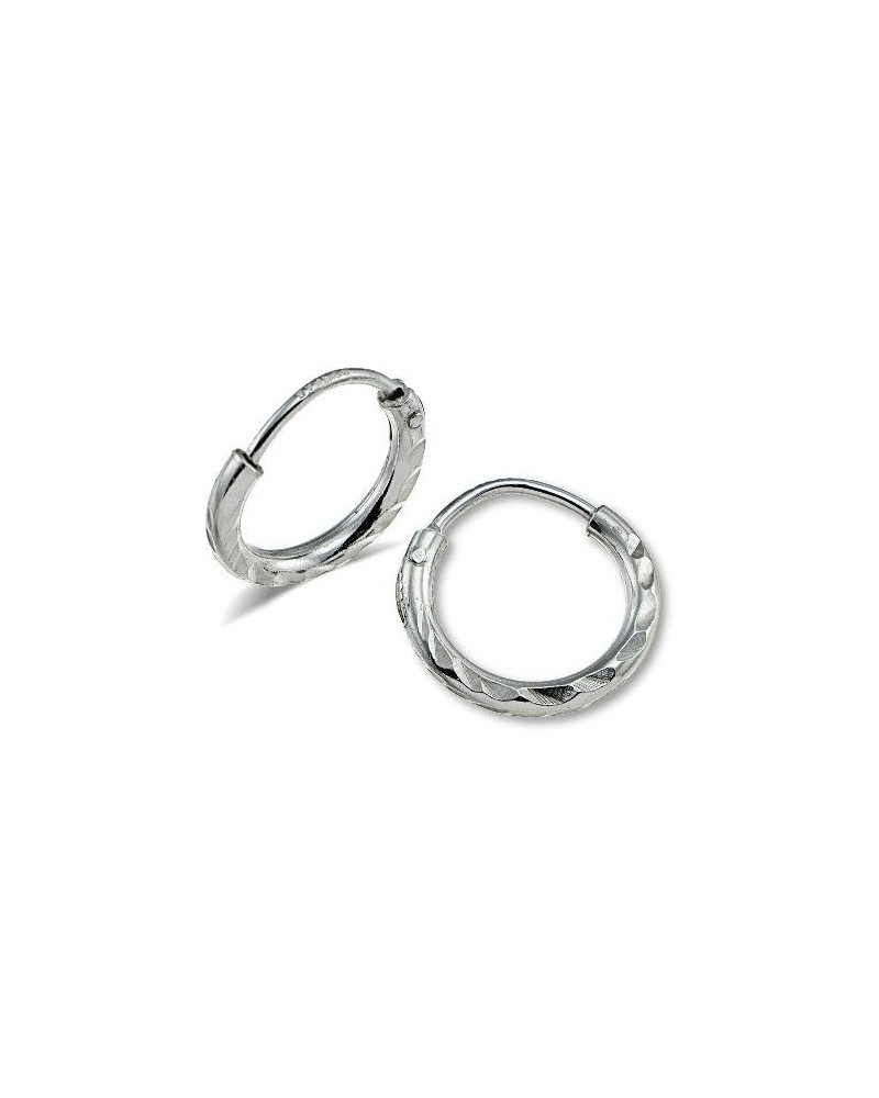 Sterling Silver Diamond-Cut 10mm Endless Hoop Earrings $7.66 Earrings