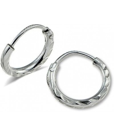 Sterling Silver Diamond-Cut 10mm Endless Hoop Earrings $7.66 Earrings