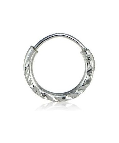 Sterling Silver Diamond-Cut 10mm Endless Hoop Earrings $7.66 Earrings