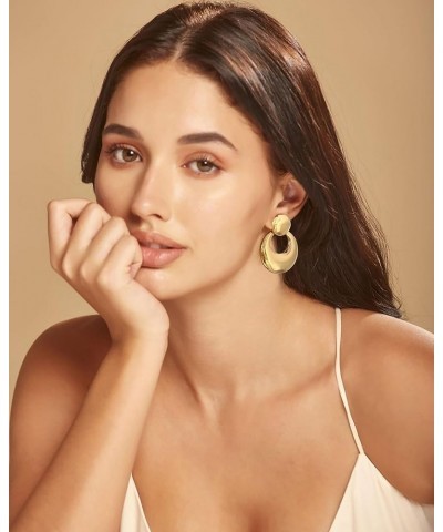 Gold Geometric Earrings for Women Big Circle Drop Earrings Gold Statement Dangle Earrings Gold Circle Earrings $10.79 Earrings