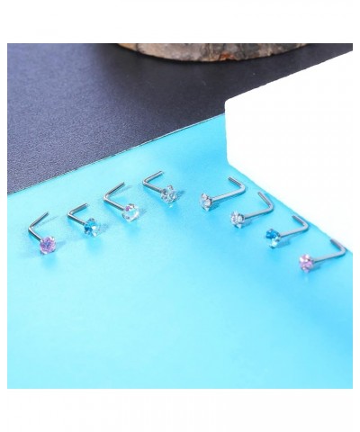 Grade 23 Titanium Nose Rings Studs, 20G Cute Nose Stud Rings for Women, Tiny Nose Piercing Jewelry Nose Bone/Screws/L Shaped ...