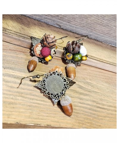 Natural Pine Cone Acorn Earrings Handmade Earrings Flower Leaf Earrings for Women - Nature'S Delight Style2 $9.53 Earrings