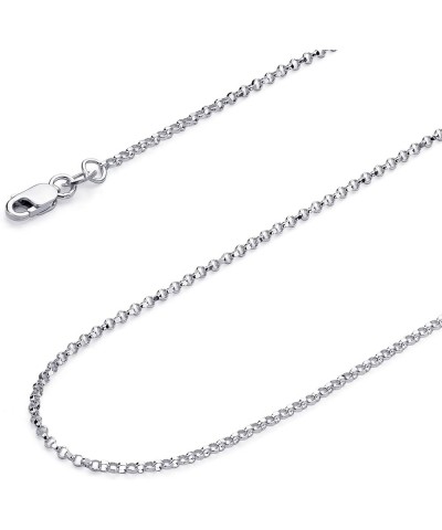 14K Solid Gold Rolo Chains (Select Options) 16 Inches White Gold $72.54 Necklaces