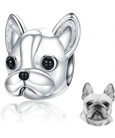 Dog Charm 925 Sterling Silver, Cute Loyal Partners French Bulldog Doggy Animal Pet Bead Charms fit Charms for Bracelets Jewel...