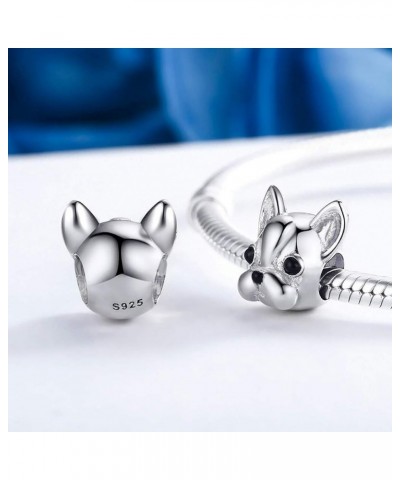 Dog Charm 925 Sterling Silver, Cute Loyal Partners French Bulldog Doggy Animal Pet Bead Charms fit Charms for Bracelets Jewel...