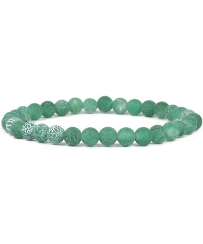 Gem Semi Precious Gemstone 6mm Round Beads Stretch Bracelet 6.5 Inch Unisex Green Weathered Agate $12.97 Bracelets