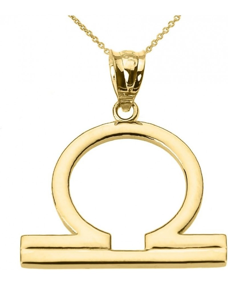 10K Yellow Gold Zodiac Astrological Sign Charm Personalized Pendant Necklace - Choice of Symbol & Chain Length 18" Libra: Sep...