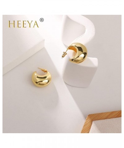 HEEYA® Chunky Gold Hoop Earrings - Gold Hoops Earrings for Women - 14K Real Gold Plated Chunky Hoop Earrings for Girls - Hypo...