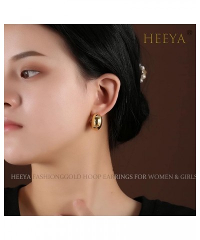 HEEYA® Chunky Gold Hoop Earrings - Gold Hoops Earrings for Women - 14K Real Gold Plated Chunky Hoop Earrings for Girls - Hypo...