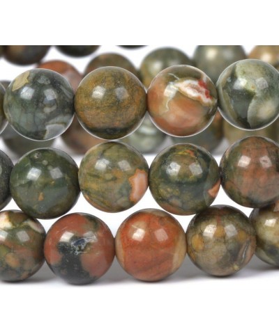 Gem Semi Precious Gemstone 6mm Round Beads Stretch Bracelet 6.5 Inch Unisex Rhyolite Jasper $12.97 Bracelets