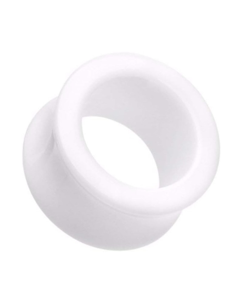 Basic Acrylic Double Flared Ear Gauge Tunnel Plug 00 GA (10mm), White $11.20 Body Jewelry