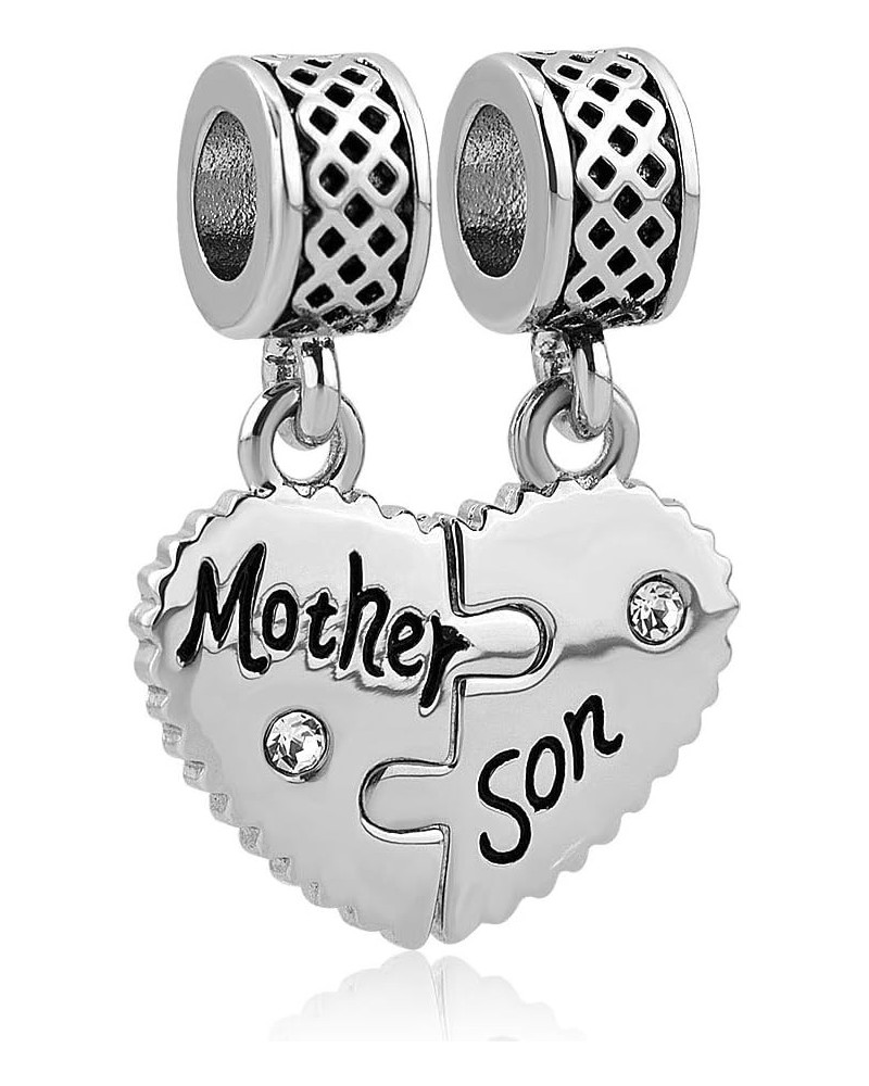 Heart Love Mom Mother Daughter Son Charm Dangle Beads Charms For Bracelets Mother Son $9.85 Bracelets