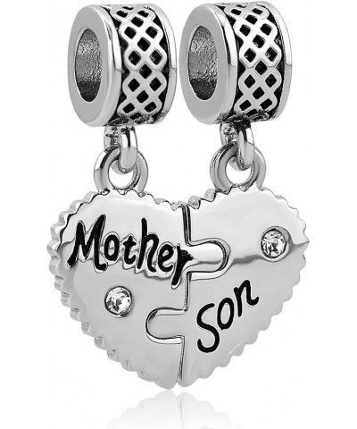 Heart Love Mom Mother Daughter Son Charm Dangle Beads Charms For Bracelets Mother Son $9.85 Bracelets