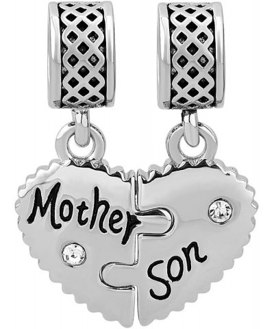 Heart Love Mom Mother Daughter Son Charm Dangle Beads Charms For Bracelets Mother Son $9.85 Bracelets