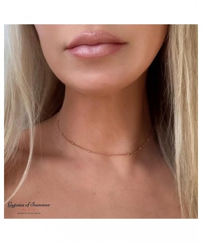 Gold Choker Necklace for Women Dainty 14K Real Gold/Silver Plated Thin Chain Necklace Simple Trendy Delicate Short Necklace C...