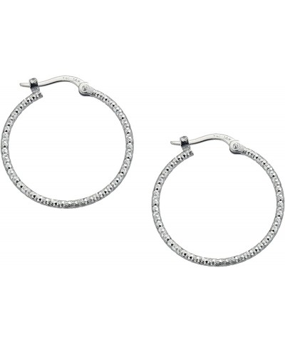 14K Gold Solid Polished Diamond Cut Hoop Earrings for Women | 1.50mm Thick | Italian Gold Hoops | Hoop Earrings | Secure Clic...