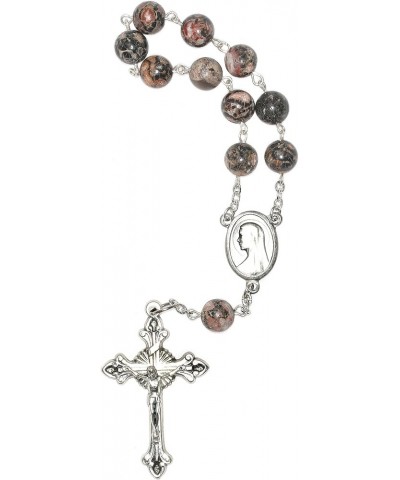 Gemstone Catholic Prayer One Decade POCKET or AUTO Rosary - Includes Holy Card, Gemstone meaning - Gift Idea: Communion, Conf...