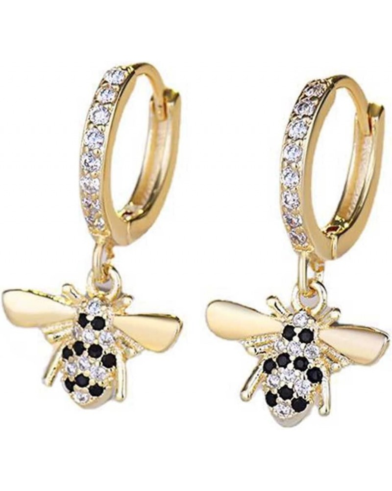 Butterfly Earrings 14k Gold Plated Earrings Cubic Zirconia Drop Dangle Earrings for Women F $8.02 Earrings