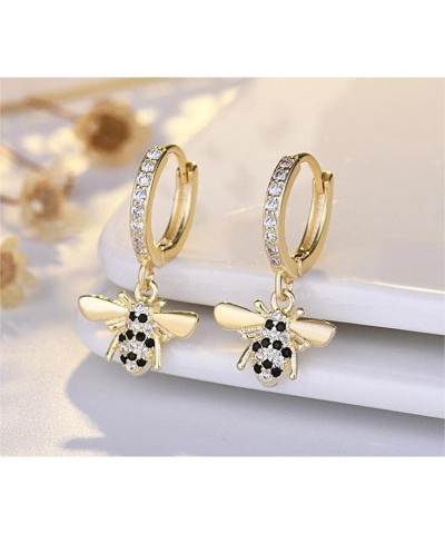 Butterfly Earrings 14k Gold Plated Earrings Cubic Zirconia Drop Dangle Earrings for Women F $8.02 Earrings