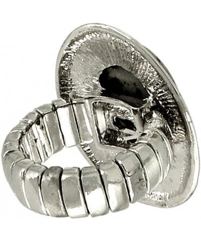 Oval Shaped Natural Stone One Size Stretch Ring Black Onyx $9.43 Rings