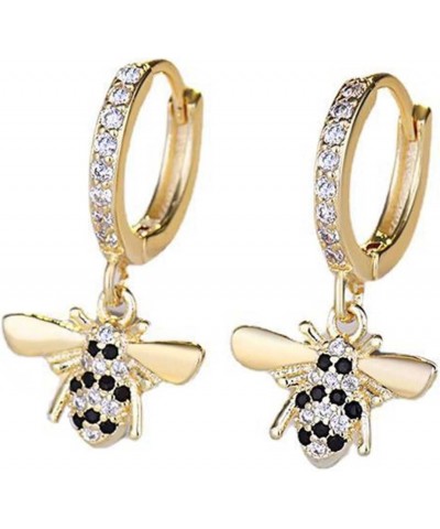 Butterfly Earrings 14k Gold Plated Earrings Cubic Zirconia Drop Dangle Earrings for Women F $8.02 Earrings