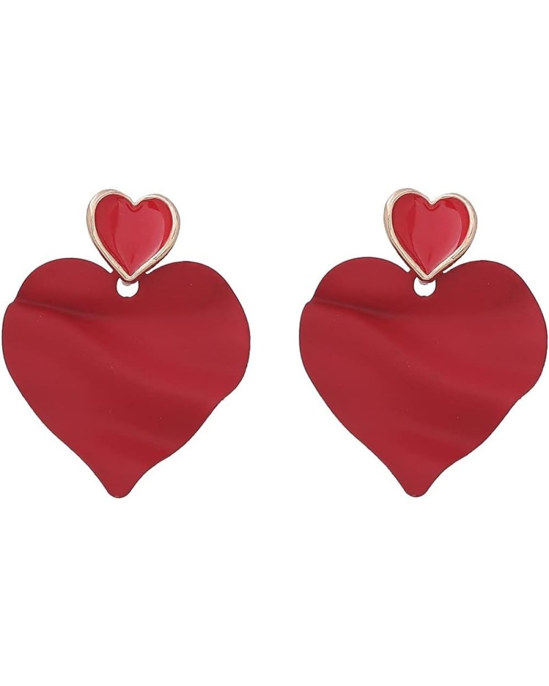 Cute Heart Earrings Red Heart Statement Dangle Earrings for Women and Girls (er005558) Style L $6.73 Earrings