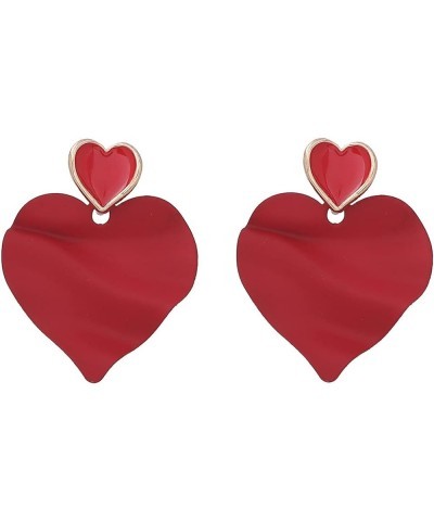 Cute Heart Earrings Red Heart Statement Dangle Earrings for Women and Girls (er005558) Style L $6.73 Earrings