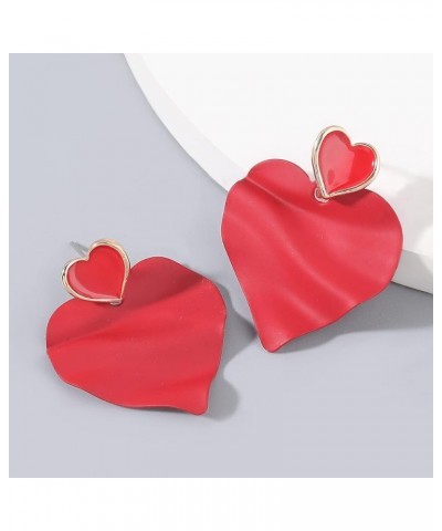 Cute Heart Earrings Red Heart Statement Dangle Earrings for Women and Girls (er005558) Style L $6.73 Earrings