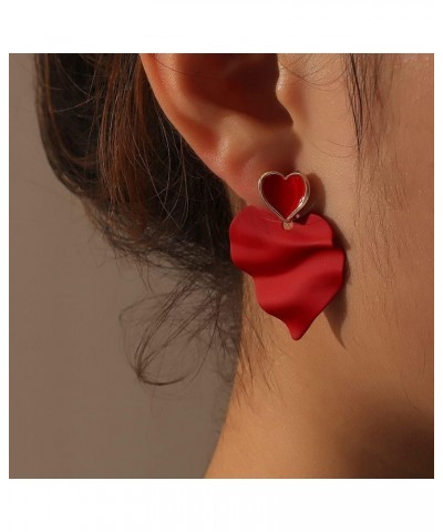 Cute Heart Earrings Red Heart Statement Dangle Earrings for Women and Girls (er005558) Style L $6.73 Earrings