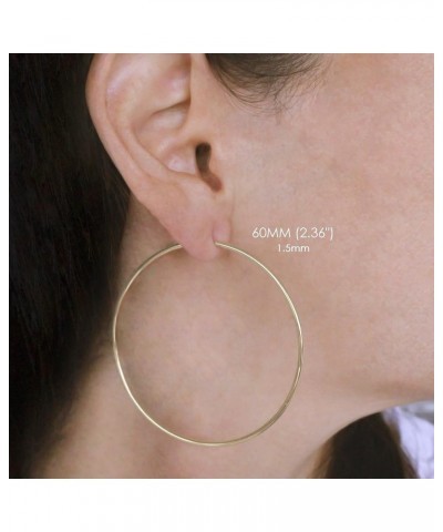 14K Gold Endless Hoop Earrings for Women 60mm (2.36") Diameter - 1.5mm Tube $55.49 Earrings