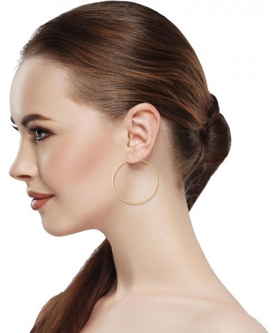 14K Gold Endless Hoop Earrings for Women 60mm (2.36") Diameter - 1.5mm Tube $55.49 Earrings