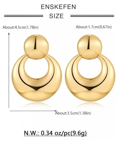 Gold Geometric Earrings for Women Big Circle Drop Earrings Gold Statement Dangle Earrings Gold Circle Earrings $10.79 Earrings