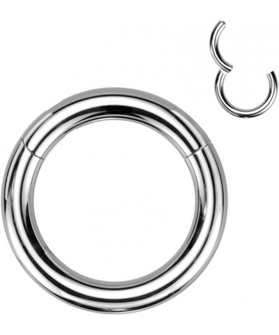 6GA-00GA Large Gauge F136 Implant Grade Titanium 14mm Diameter Hinged Segment Clicker Ring 5mm (4GA) $17.00 Body Jewelry