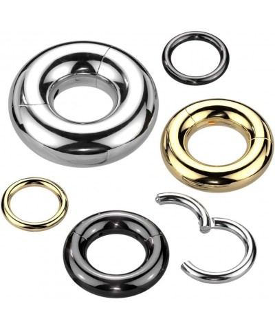 6GA-00GA Large Gauge F136 Implant Grade Titanium 14mm Diameter Hinged Segment Clicker Ring 5mm (4GA) $17.00 Body Jewelry