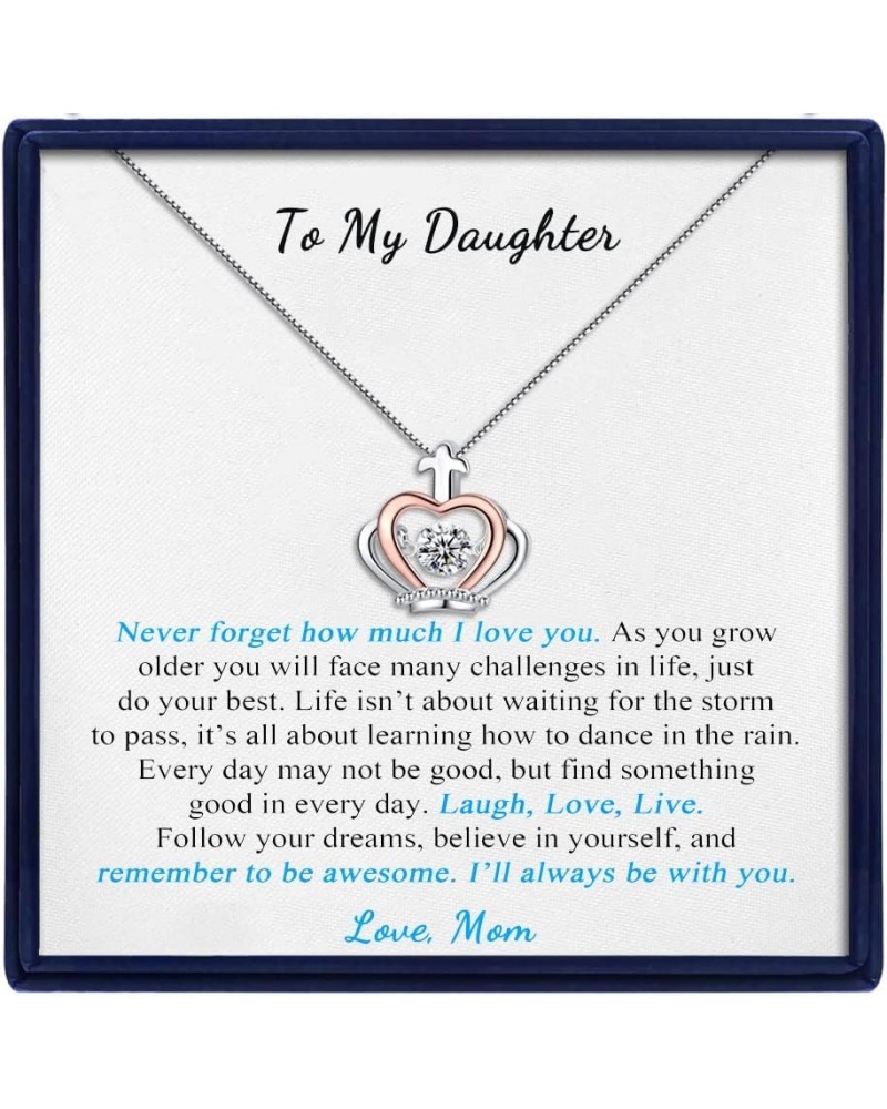 To My Daughter Necklace from Mom Dad Inspirational Daughter Christmas Gifts Jewelry Necklace for Beautiful Daughter Granddaug...