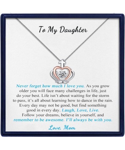 To My Daughter Necklace from Mom Dad Inspirational Daughter Christmas Gifts Jewelry Necklace for Beautiful Daughter Granddaug...