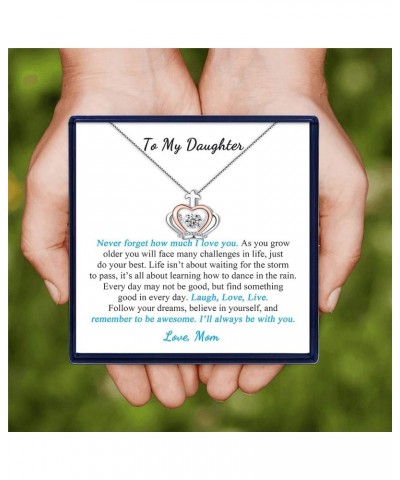 To My Daughter Necklace from Mom Dad Inspirational Daughter Christmas Gifts Jewelry Necklace for Beautiful Daughter Granddaug...