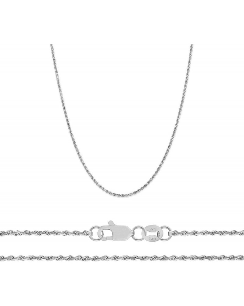 Solid 925 Sterling Silver 1MM 1.3MM 2MM 2.5MM 3MM 3.5MM 4MM 5MM Diamond-Cut Braided Rope Chain Italian Necklace, 14-36 Inch 3...