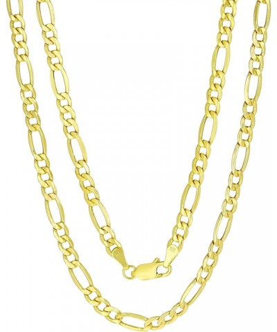 10k Yellow Gold 4.5mm Figaro Chain Link Pendant Necklace, Mens Womens Jewelry 16" 18" 20" 22" 24" 26" 28" 30 28 $172.12 Neckl...