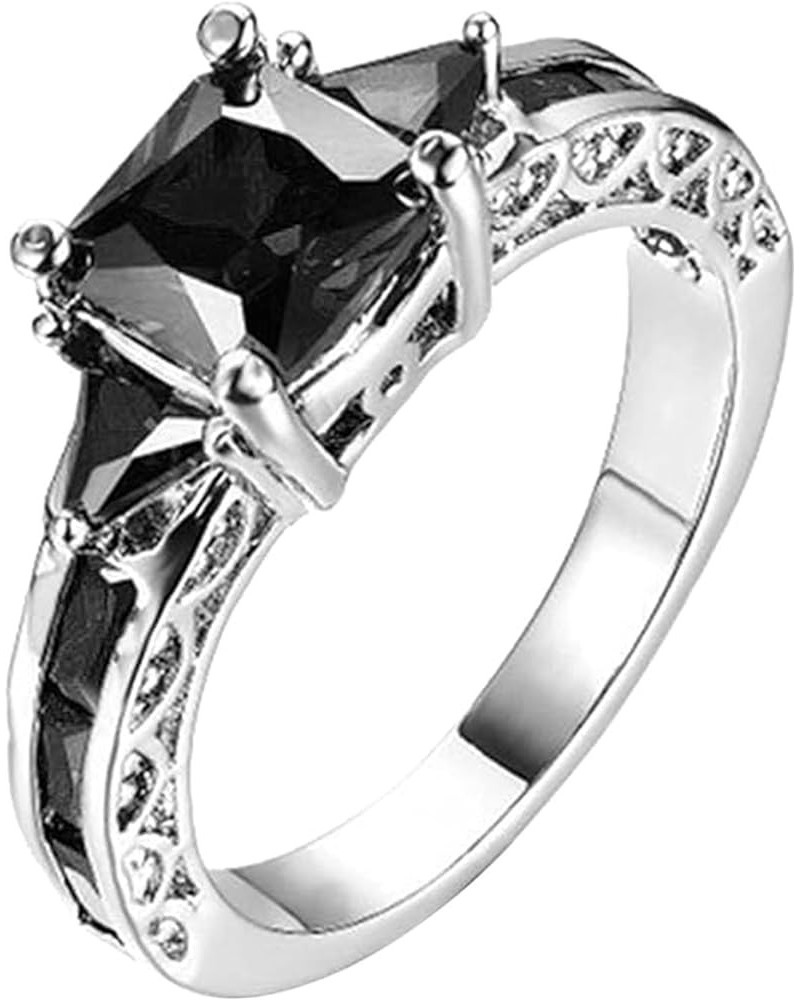 Cubic Zirconia Rings for Women Vintage Gothic Engagement Anniversary Promise Mother's Day Jewelry Gifts Black 11 $3.80 Rings