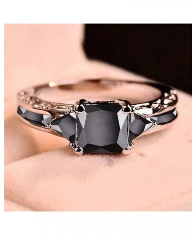 Cubic Zirconia Rings for Women Vintage Gothic Engagement Anniversary Promise Mother's Day Jewelry Gifts Black 11 $3.80 Rings