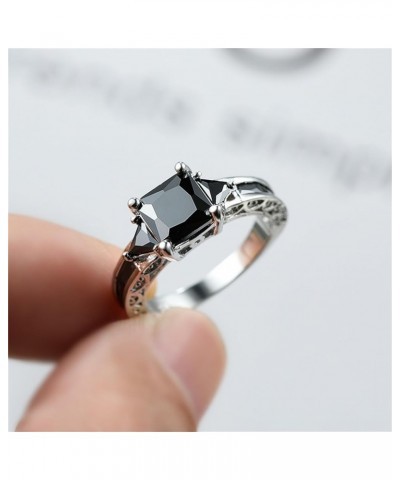 Cubic Zirconia Rings for Women Vintage Gothic Engagement Anniversary Promise Mother's Day Jewelry Gifts Black 11 $3.80 Rings