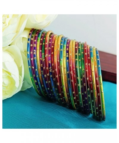 Indian Bangles for Women Indian Bangles Set Bollywood Plain Metal Bangle Bracelets Costume Jewelry for Women Multicolor (Set ...