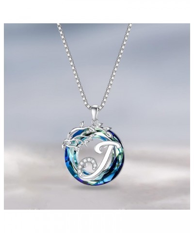 Valentines Gifts for Her s925 Sterling Silver,Family Tree of Life Initial A to Z Letter Pendant Necklace with Blue Circle Cry...