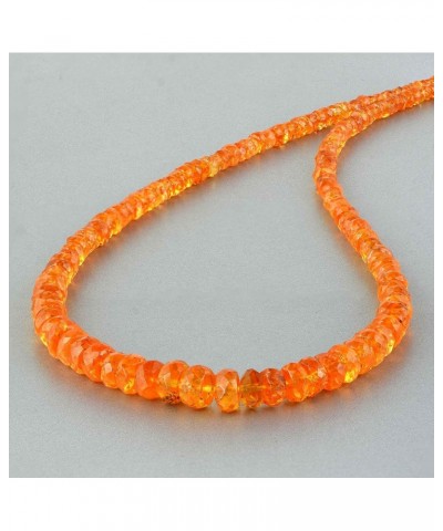 AAA Songea Orange Sapphire Necklace, 18inch Faceted Rondelle Beads Sapphire Necklace, Sapphire Necklace, Natural Gemstone Nec...