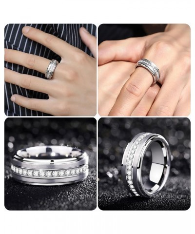 Wedding Ring Sets for Him and Her 5A Cubic Zirconia Ring Women Men Band Promise Rings for Couples Size 5-13 Men's Size 8 & Wo...