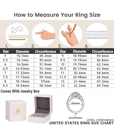 Wedding Ring Sets for Him and Her 5A Cubic Zirconia Ring Women Men Band Promise Rings for Couples Size 5-13 Men's Size 8 & Wo...