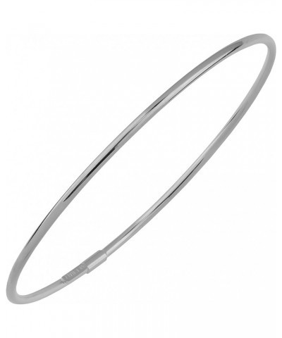 10k Gold 2 mm High Polish Bangle Bracelet White Gold $58.96 Bracelets